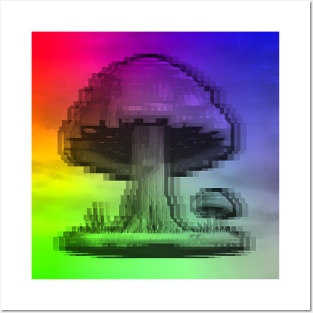 Glitched Mushroom Posters and Art